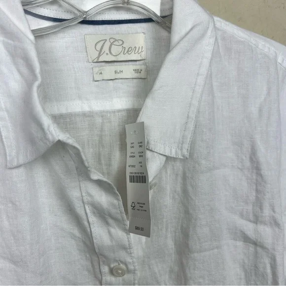 J.CREW Slim Perfect Shirt Baird Mcnutt
Irish Linen Shirt White 14 White - Picture 4 of 8